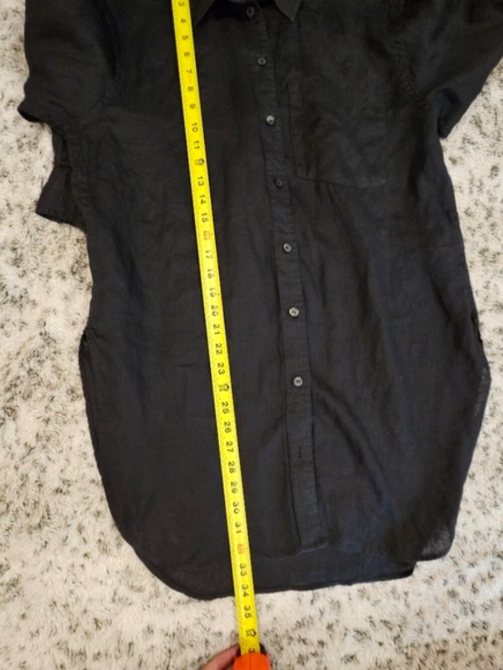 Gap SZ XS 100% Linen Longline Weekend Tunic Collared Button Down Long Sleeve - Picture 7 of 9
